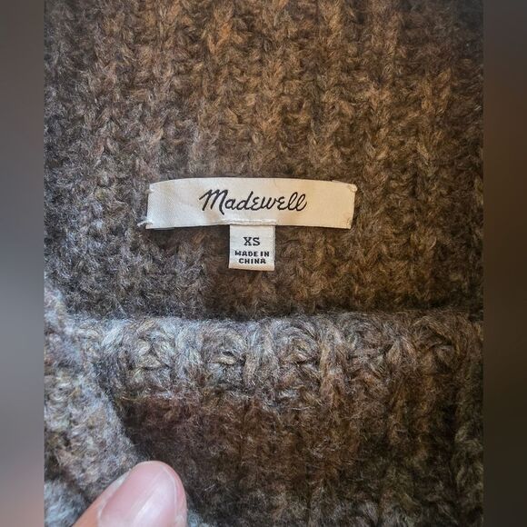 Madewell Loretto Mockneck Pullover Sweater In Brown Size XS - Picture 4 of 13